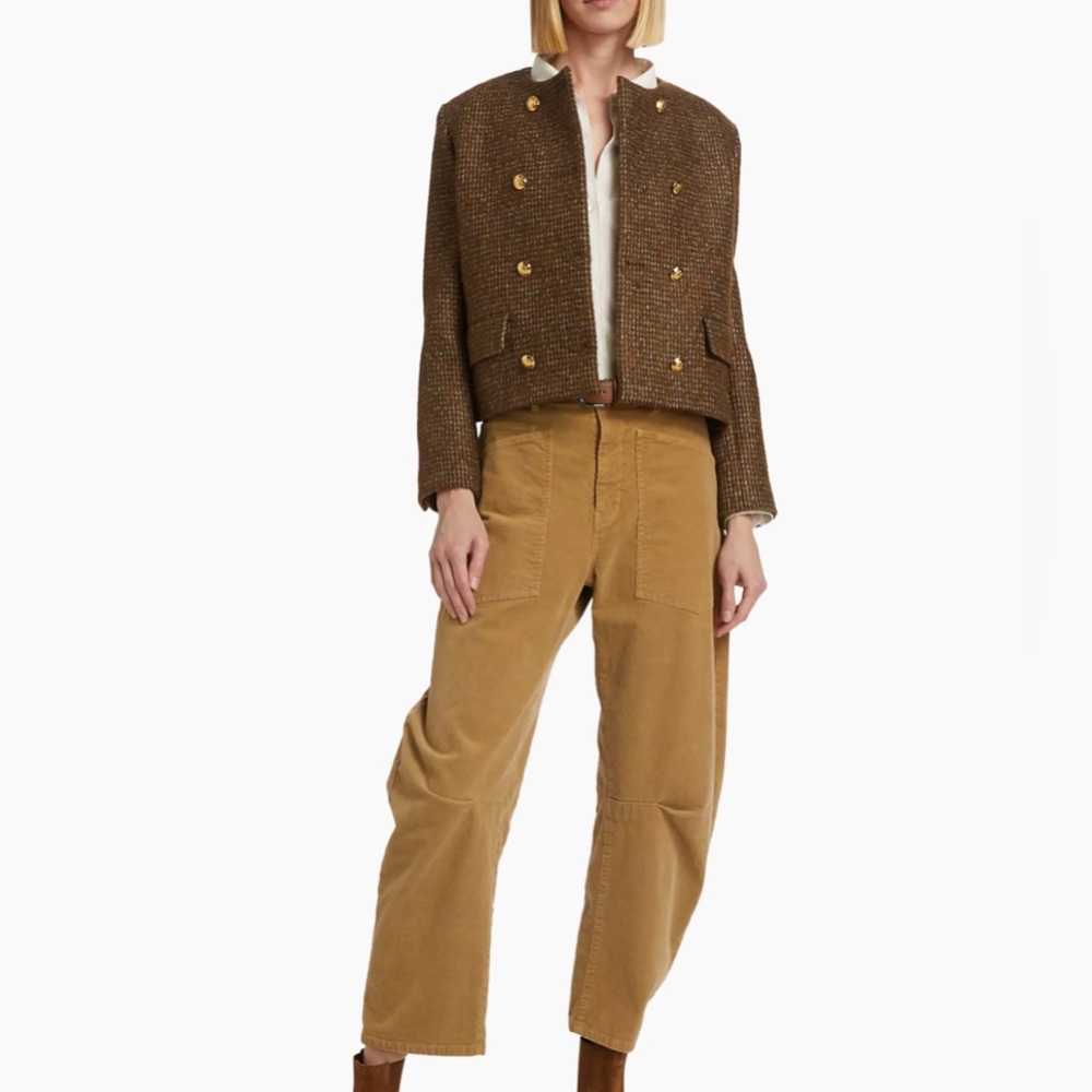Nili Lotan Shon Corduroy Pant -Eagle Eye 8 NWT Cord Barrel Bow Leg - Picture 2 of 14